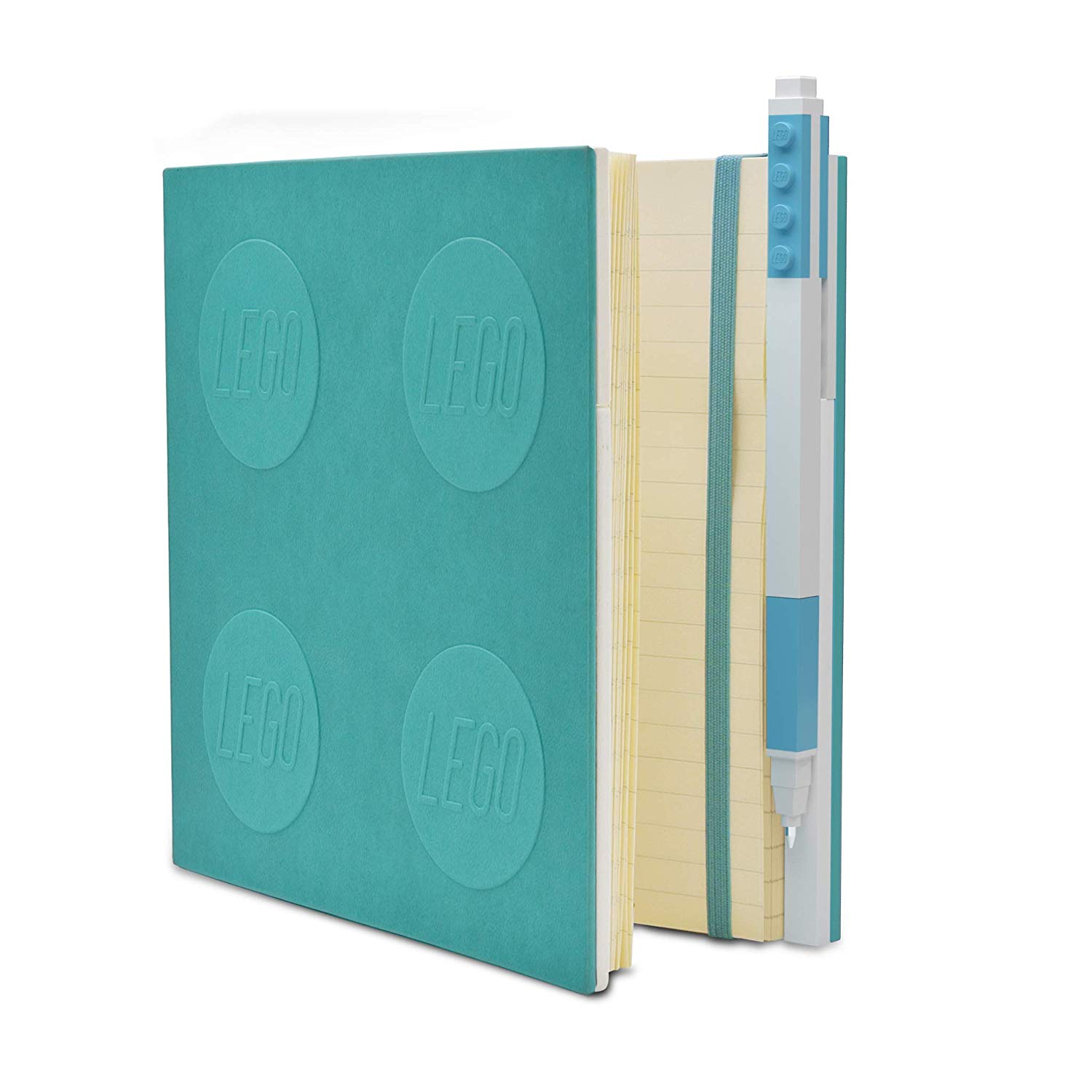 фото Книга для записей 176 листов, линейка, 150х152мм.), с голубой гелевой ручкой 0,70 мм lego