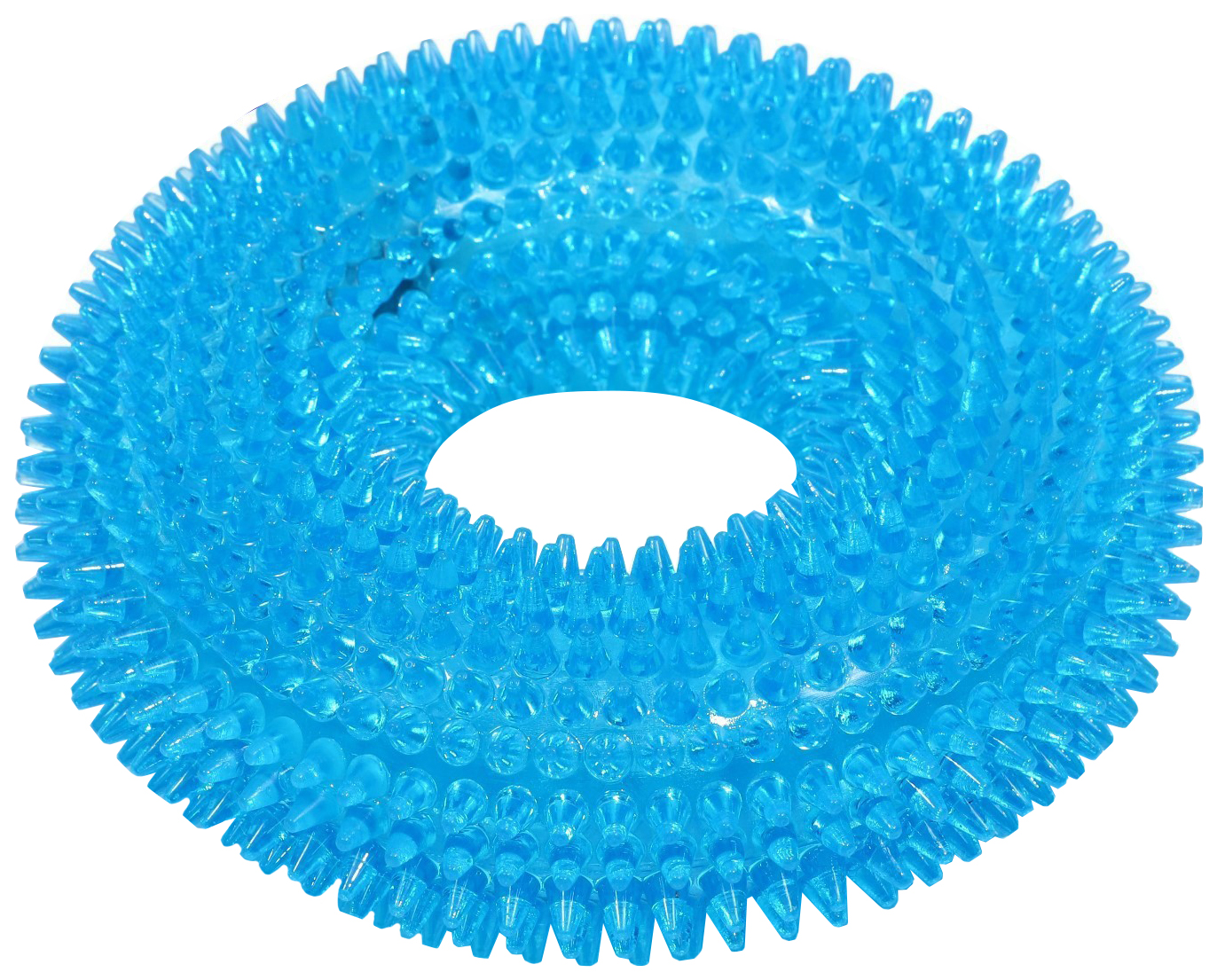 Игрушка для собак Пижон Жевательное кольцо светящаяся TPR 12 см голубая