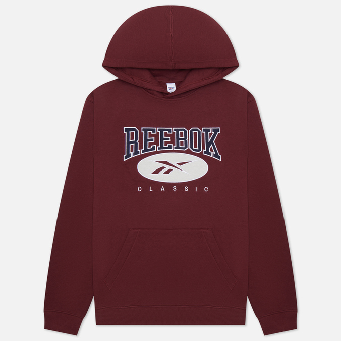 Мужская толстовка Reebok Archive Essentials Hoodie бордовый, Размер S