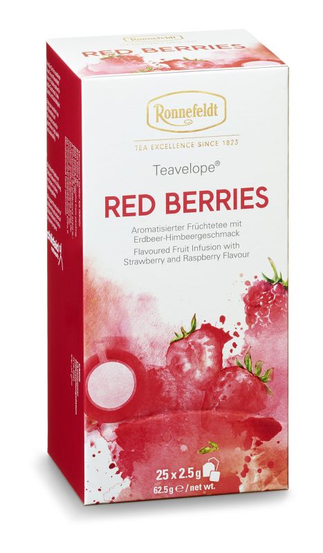 фото Чай фруктовый ronnefeldt teavelope red berries(красные ягоды) 2 пачки по 25 пакетиков