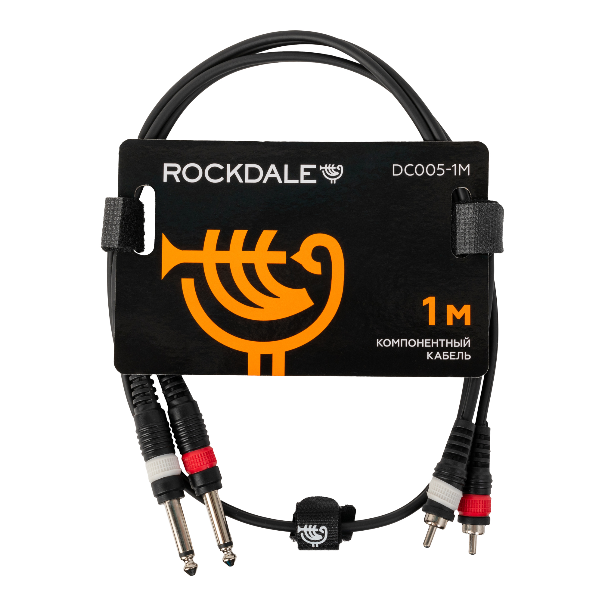 Кабель Rockdale DC005-1M 2 Mono Jack Male - 2 RCA Male 1 м черный