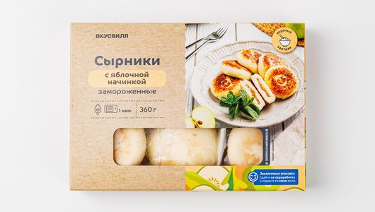 Сырники ВкусВилл с яблоком замороженные 360 г