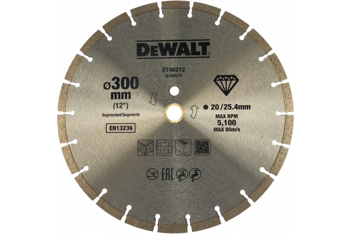 

Круг алмазный DeWalt сегментированный универсальный 300x25.4/20мм DT40212, сегментированный универсальный 300x25.4/20мм DT40212