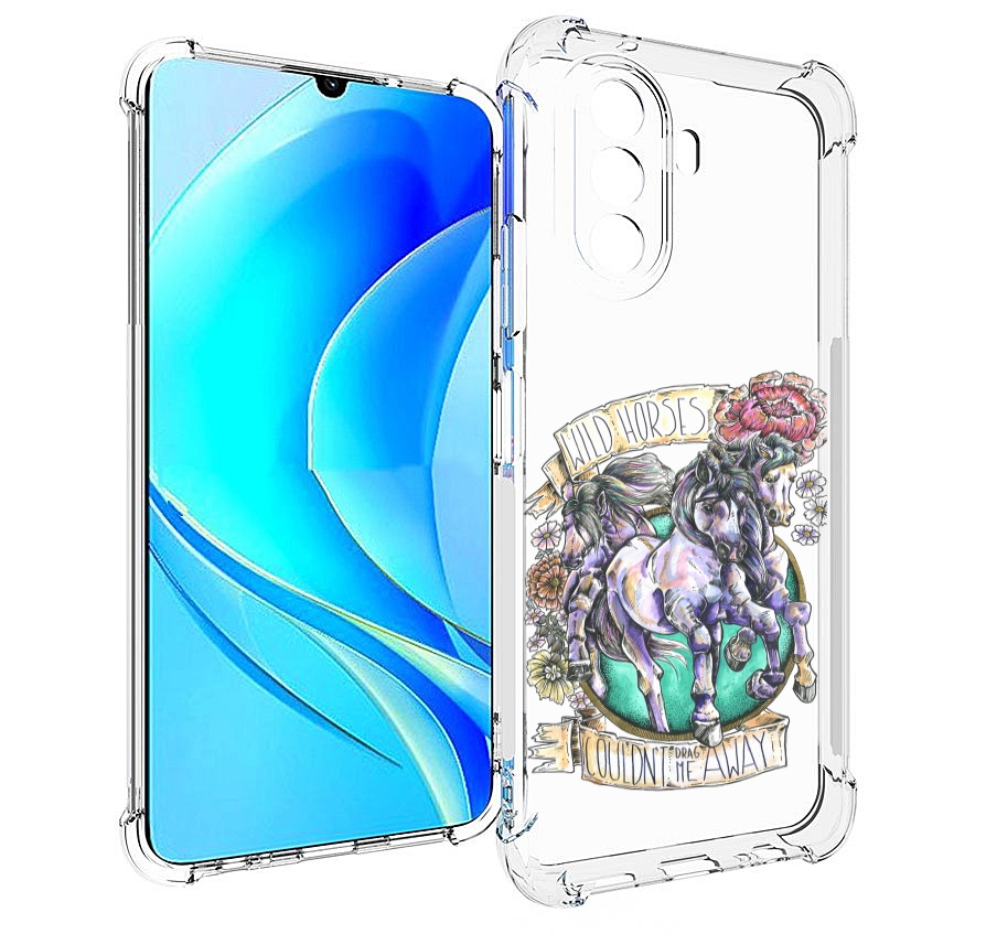 

Чехол MyPads рисунок коней в цветах для Huawei Nova Y70 / Nova Y70 Plus (MGA-LX9N), Прозрачный, Tocco