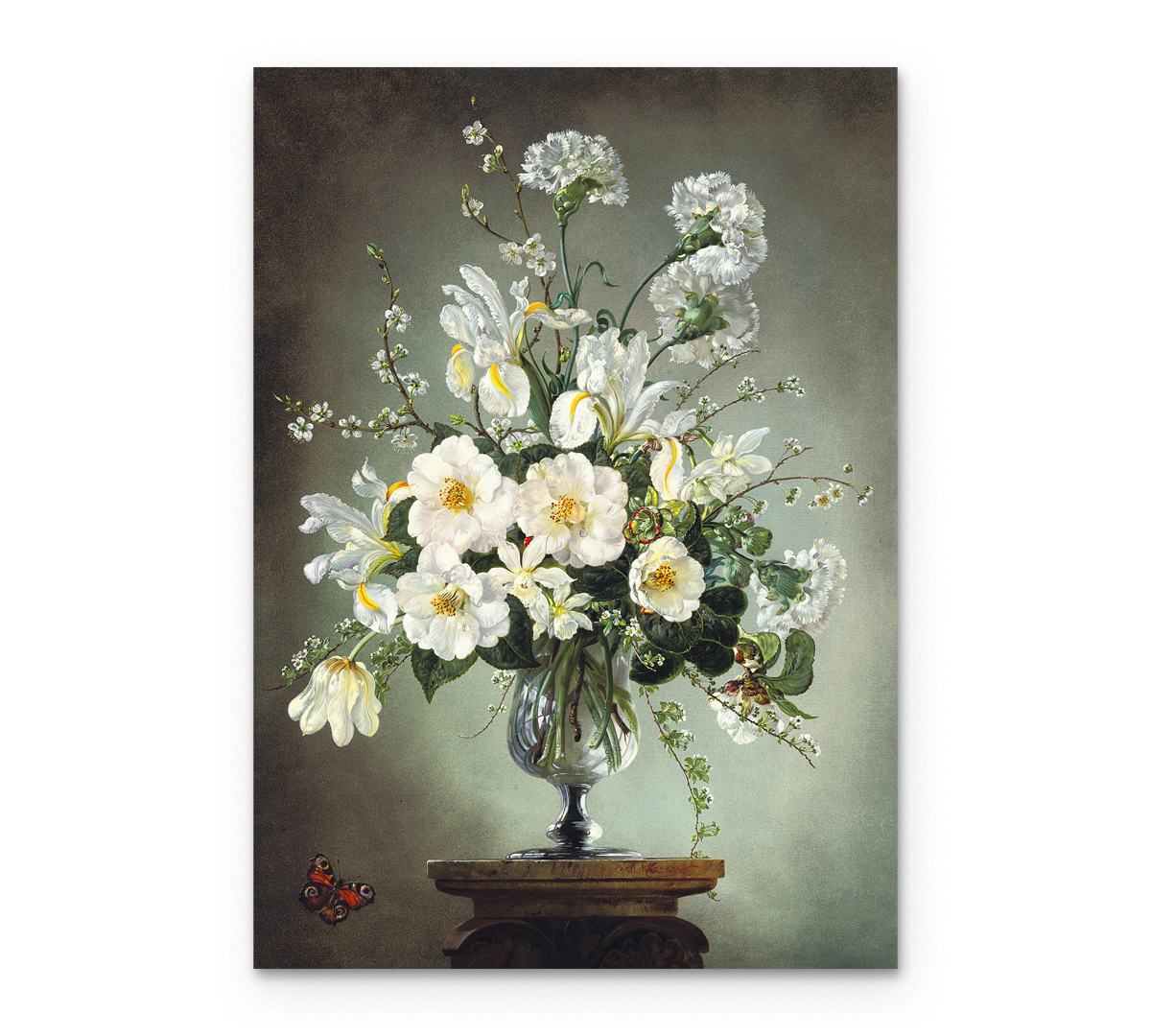 

Картина интерьерная на холсте Poly Print Art Белые цветы 30х20 см.