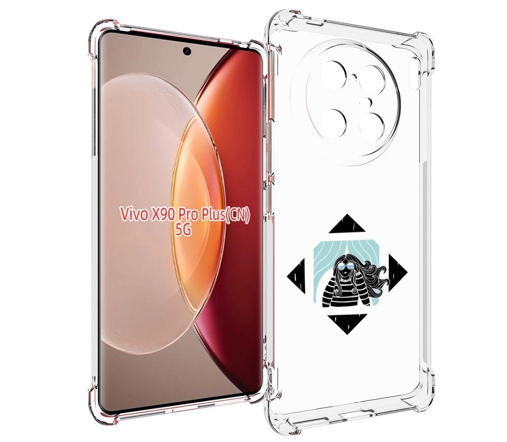 

Чехол MyPads девушка-в-квадратике для Vivo X90 Pro Plus, Прозрачный, Tocco