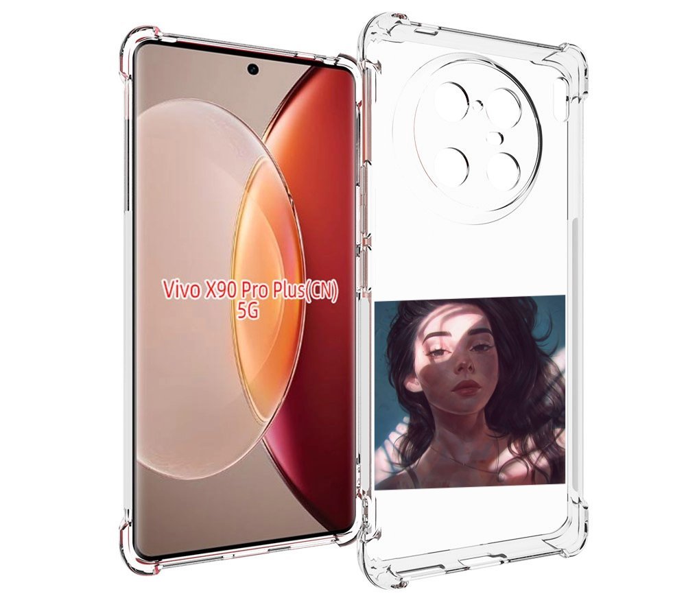 

Чехол MyPads девушка-в-лучах женский для Vivo X90 Pro Plus, Прозрачный, Tocco