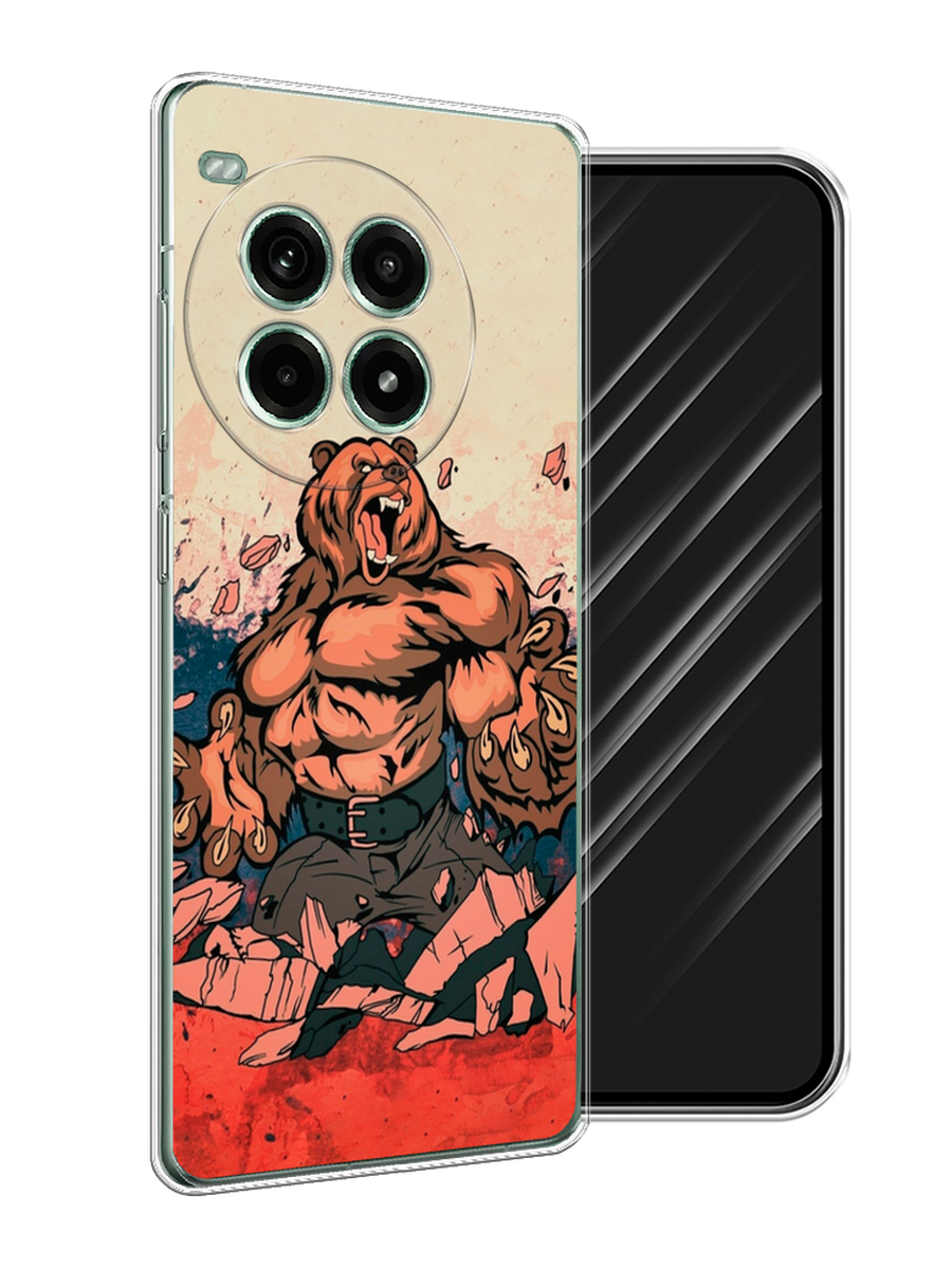 

Чехол Awog на OnePlus Ace 3 Pro "Медведь с флагом РФ", Коричневый;синий;красный, 155150-1