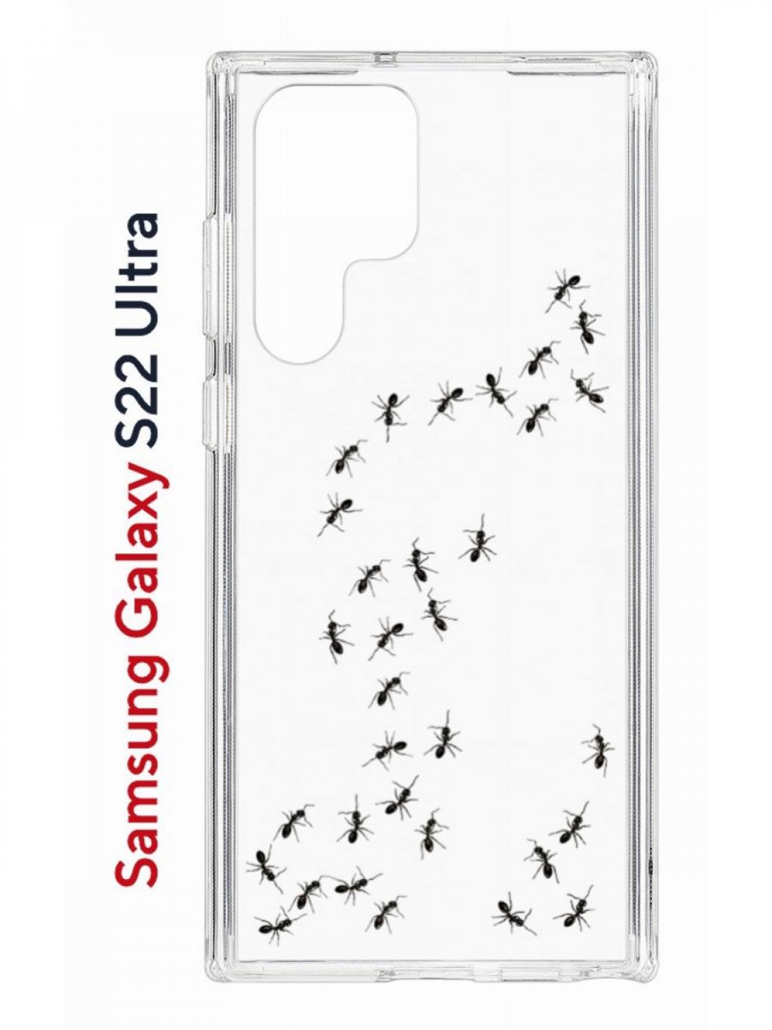 Чехол на Samsung Galaxy S22 Ultra Kruche Print Муравьи,противоударный бампер с принтом