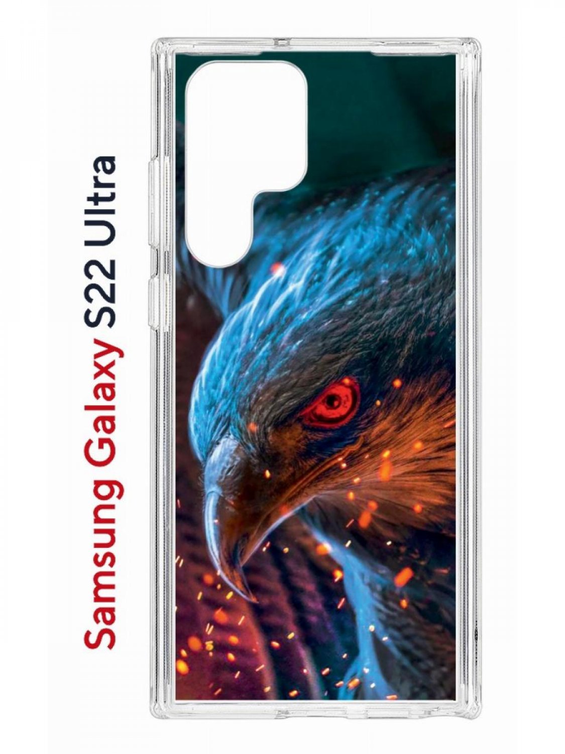 Чехол на Samsung Galaxy S22 Ultra Kruche Print Орел,противоударный бампер с принтом