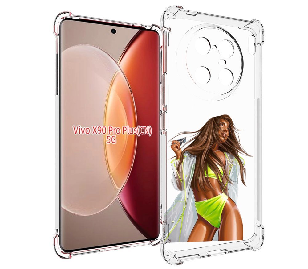 

Чехол MyPads девушка-модель-мулатка для Vivo X90 Pro Plus, Прозрачный, Tocco