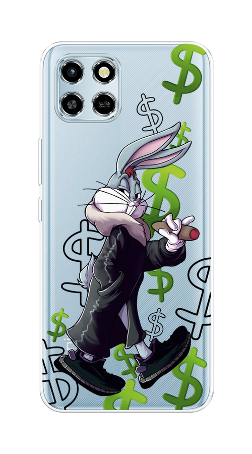 

Чехол на Infinix Smart 6 HD "Rich Bugs Bunny", Зеленый;черный;голубой, 3101650-6