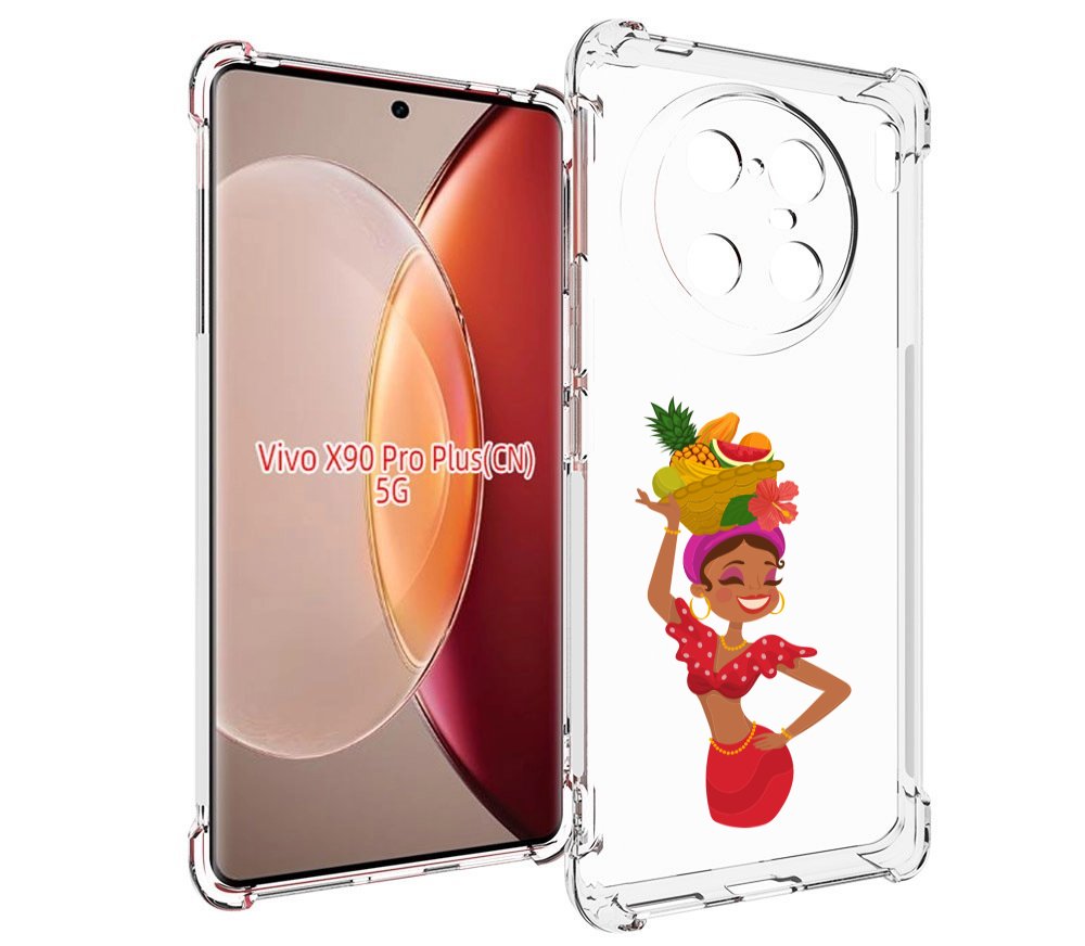 

Чехол MyPads девушка-мулатка для Vivo X90 Pro Plus, Прозрачный, Tocco