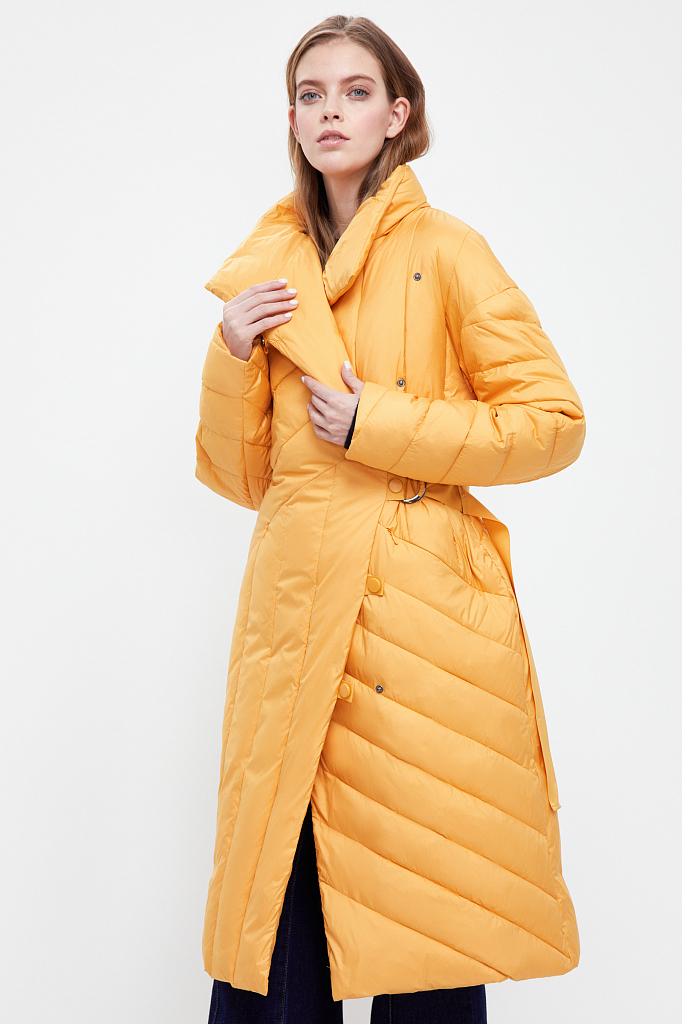фото Пуховик-пальто женский finn flare b21-12069 желтый 52
