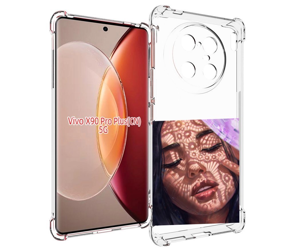 

Чехол MyPads девушка-под-кружевами женский для Vivo X90 Pro Plus, Прозрачный, Tocco