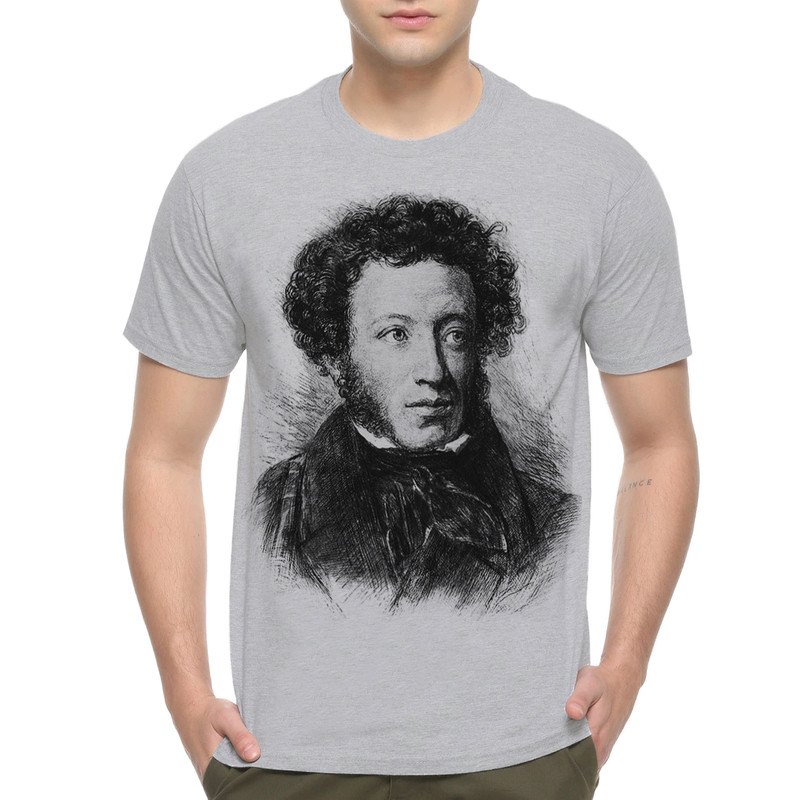 

Футболка мужская Dream Shirts Александр Пушкин Писатели 98878622 серая 3XL, Александр Пушкин Писатели 98878622