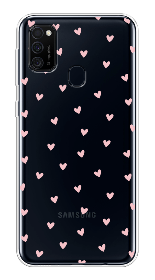 

Чехол на Samsung Galaxy M21/M30s "Розовые сердечки паттерн", Розовый;прозрачный, 29850-1