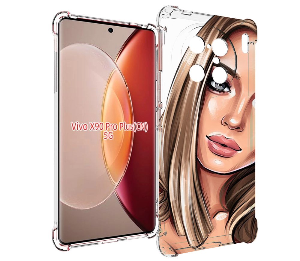 

Чехол MyPads девушка-с-каре женский для Vivo X90 Pro Plus, Прозрачный, Tocco