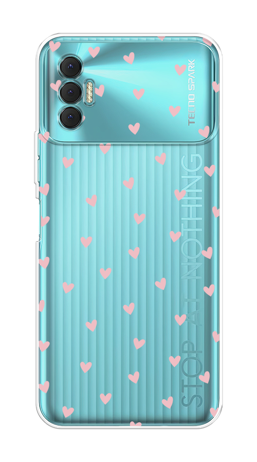 

Чехол на Tecno Spark 8P "Розовые сердечки паттерн", Розовый;прозрачный, 301450-1