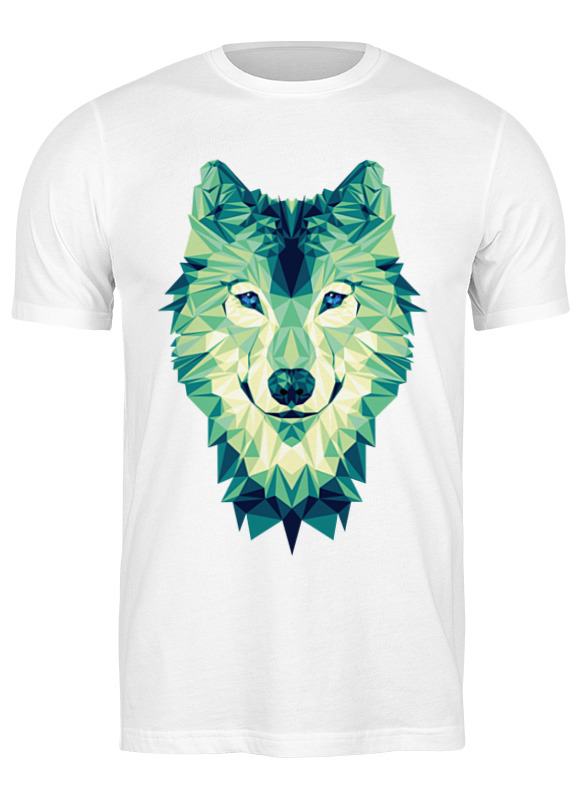 

Футболка мужская Printio Полигональный волк белая XL, Белый, Полигональный волк