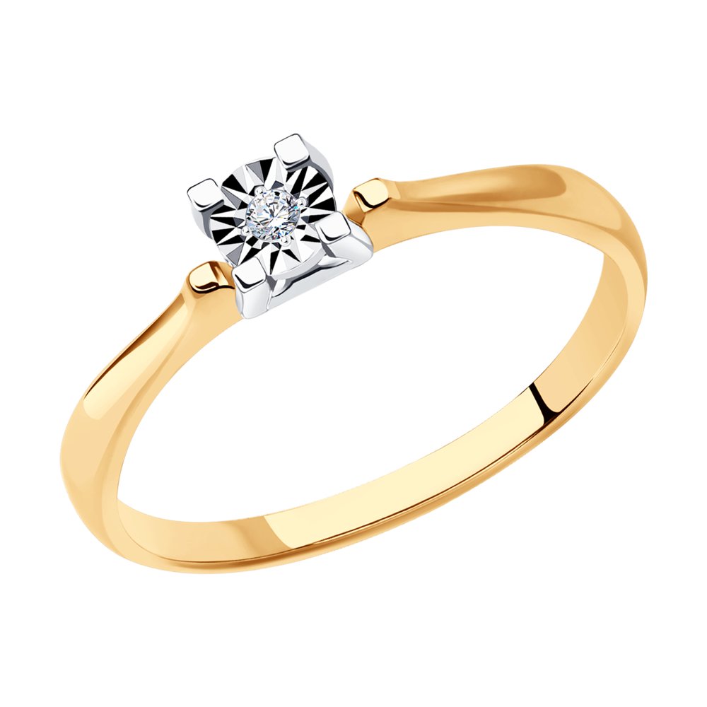 фото Кольцо помолвочное из золота с бриллиантом р.18 diamant 51-210-01440-1