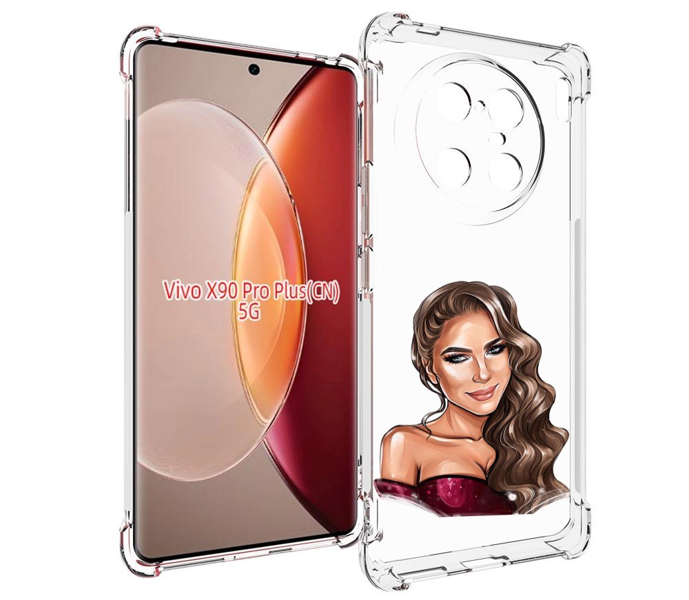 

Чехол MyPads девушка-с-улыбкой женский для Vivo X90 Pro Plus, Прозрачный, Tocco
