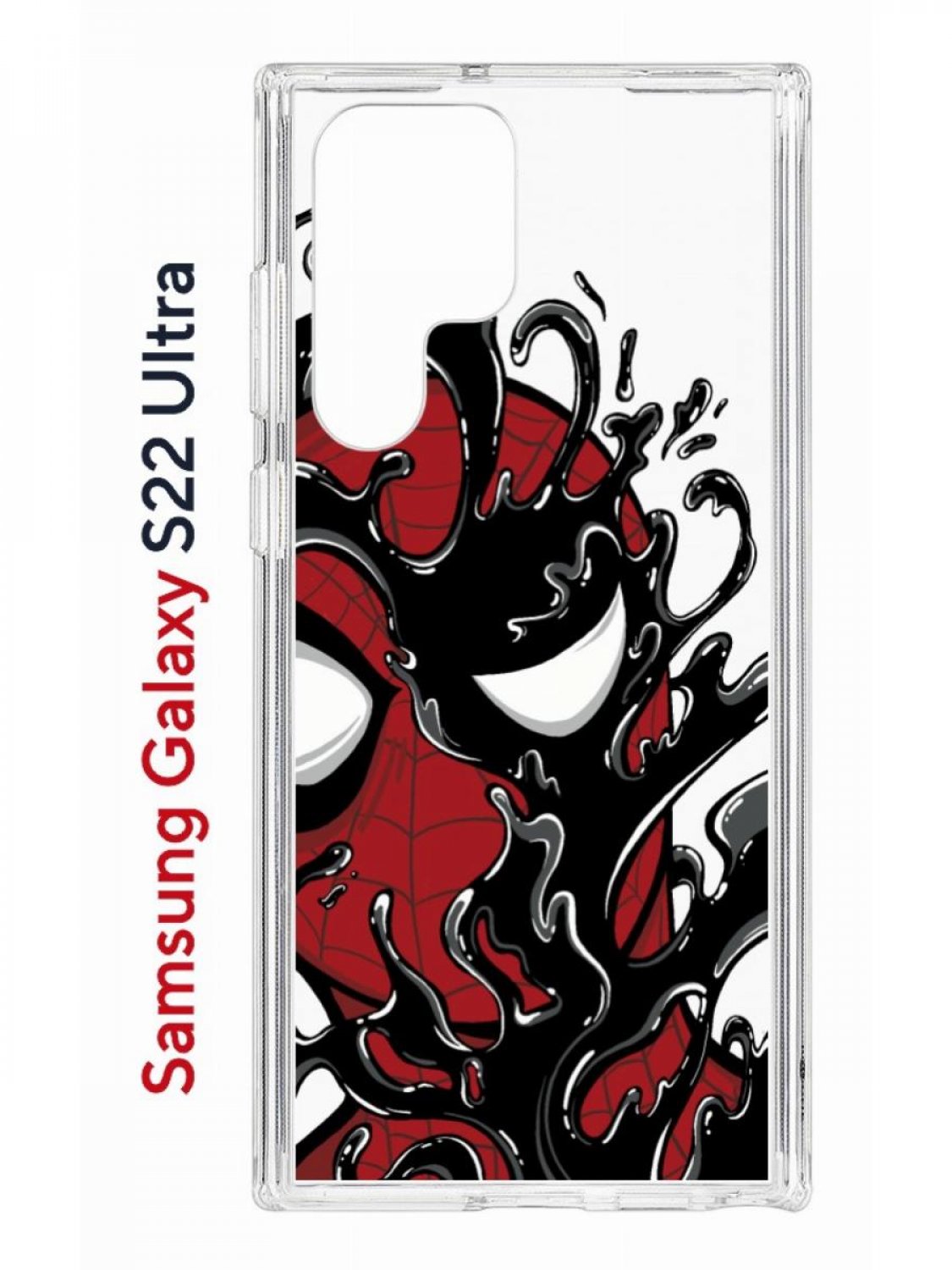 фото Чехол на samsung s22 ultra kruche print spider-man-venom,противоударный бампер с принтом кruче