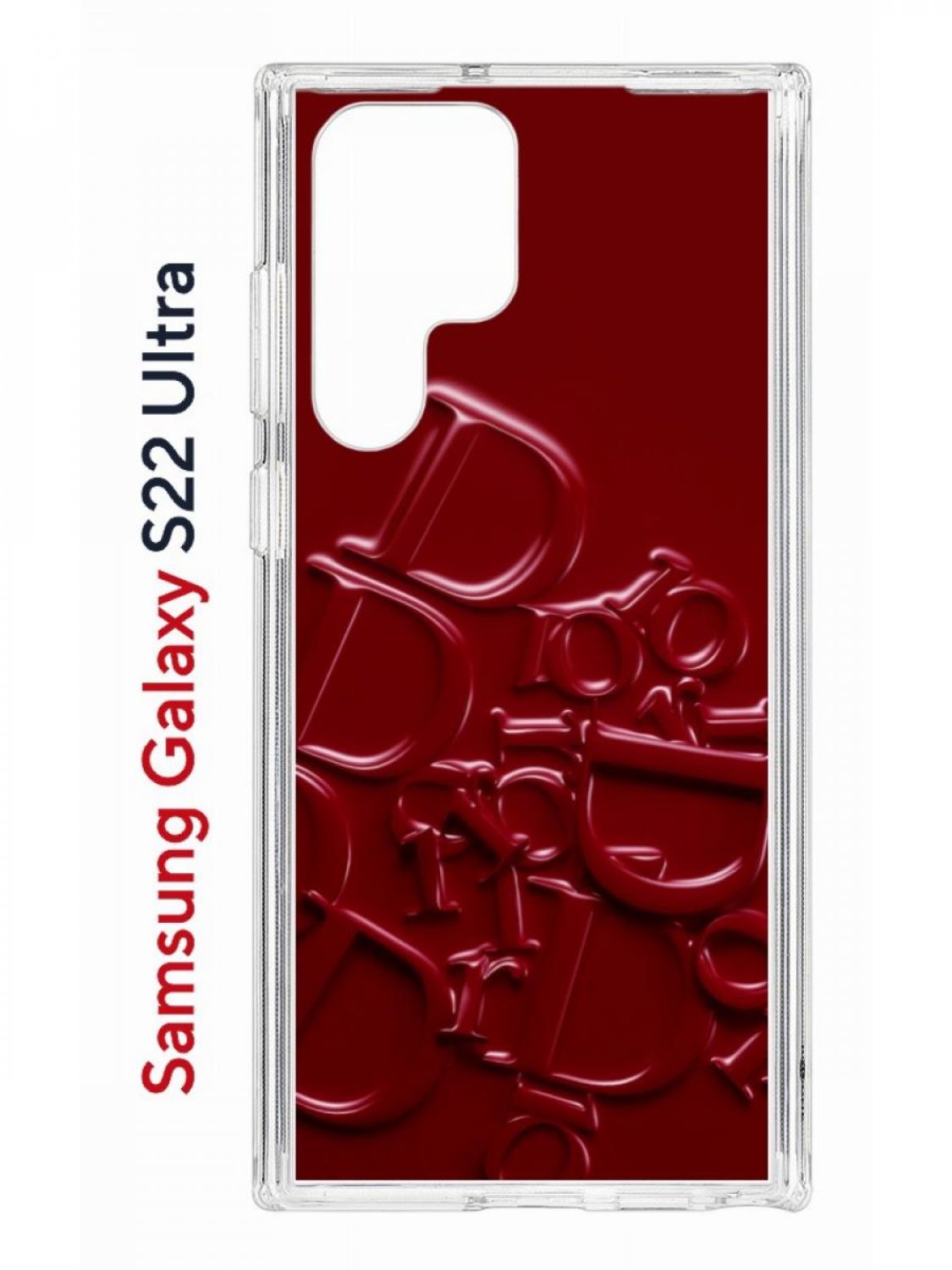 Чехол на Samsung Galaxy S22 Ultra Kruche Print Dior,противоударный бампер с принтом