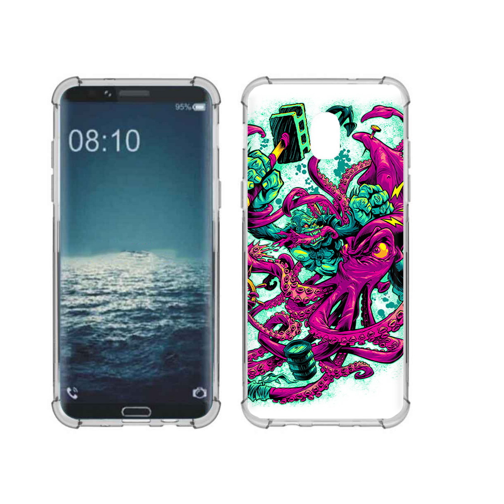 

Чехол MyPads Tocco для Samsung Galaxy J3 фиолетовый кракен (PT226926.574.657), Прозрачный, Tocco
