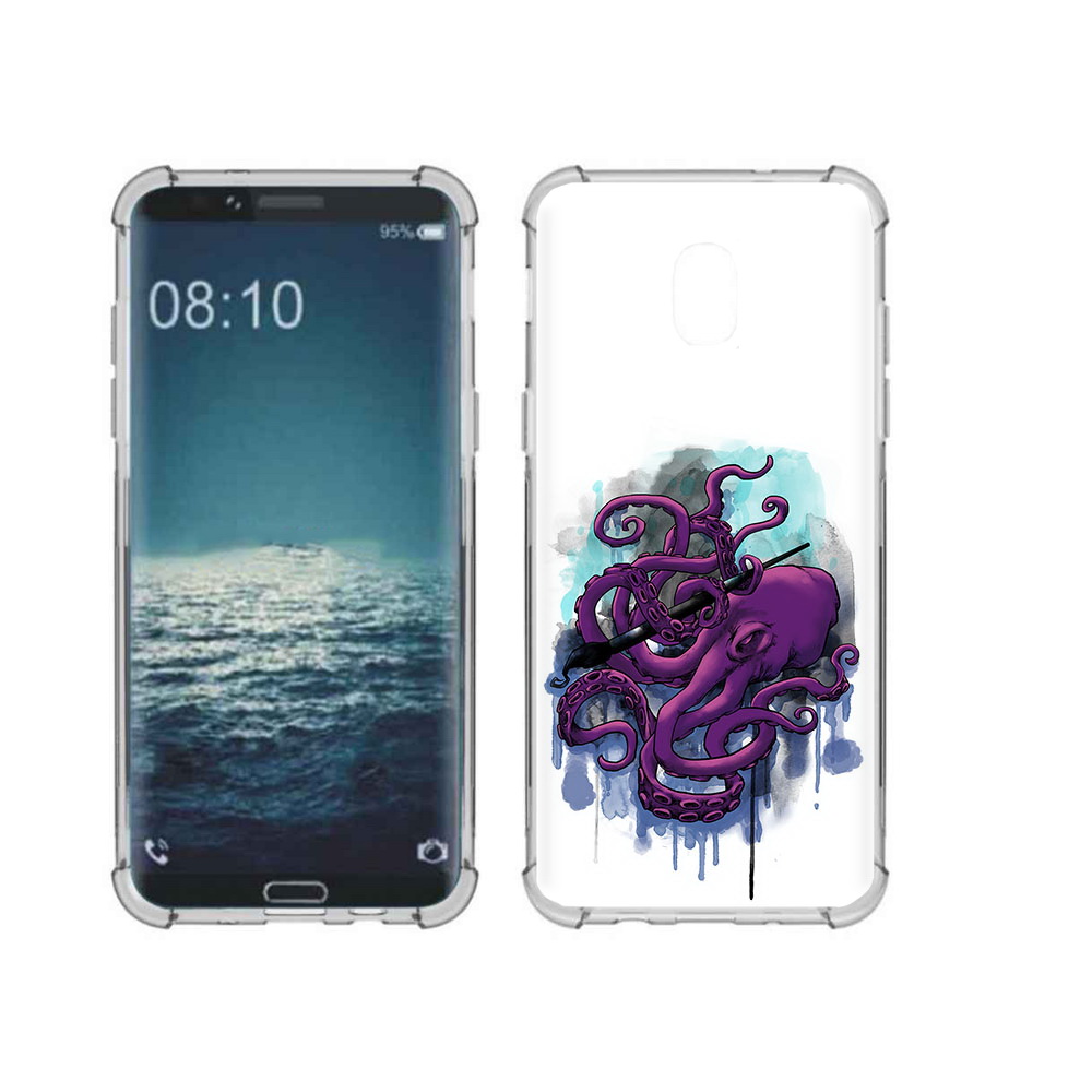 

Чехол MyPads Tocco для Samsung Galaxy J3 фиолетовый осьминог (PT226926.574.658), Прозрачный, Tocco