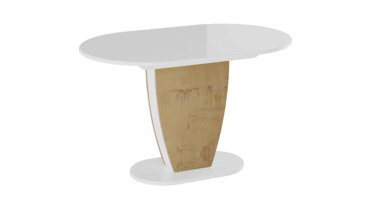 фото Монреаль тип-1 стол обеденный, белый глянец/бунратти (белый глянец/бунратти) трия