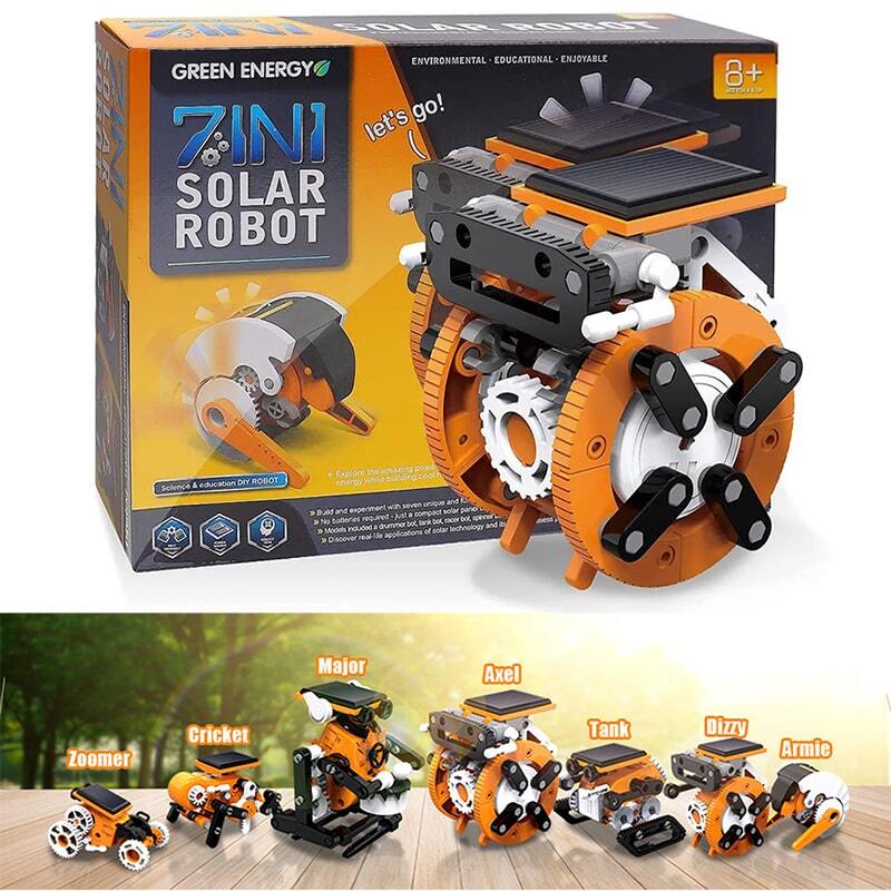 Робот-конструктор интерактивный на солнечной батарее 7 в 1 Solar Robot SolarRobot/7in1 светодиодный прожектор на солнечной батарее 18 вт выносная панель 15 × 11 × 4 см 6500к