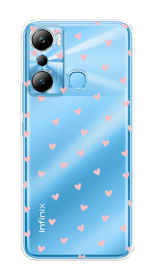 

Чехол на Infinix HOT 20i "Розовые сердечки паттерн", Розовый;прозрачный, 3102950-1