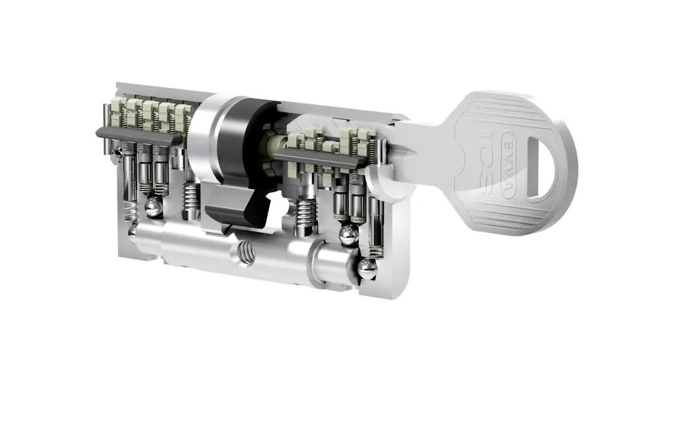 Цилиндр EVVA ICS кл/кл 112мм (46+66) латунь