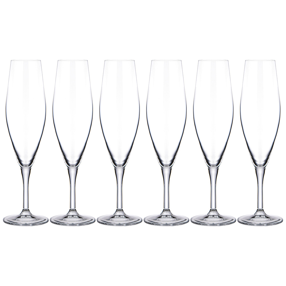 Набор из 6 штук Бокал для шампанского Crystal Bohemia Gavia 210мл стекло 669-382_