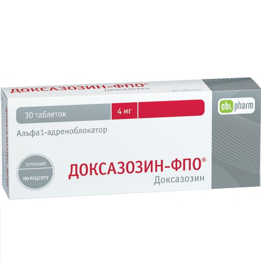 Купить Доксазозин-ФПО таблетки 4 мг 30 шт., Оболенское ФП