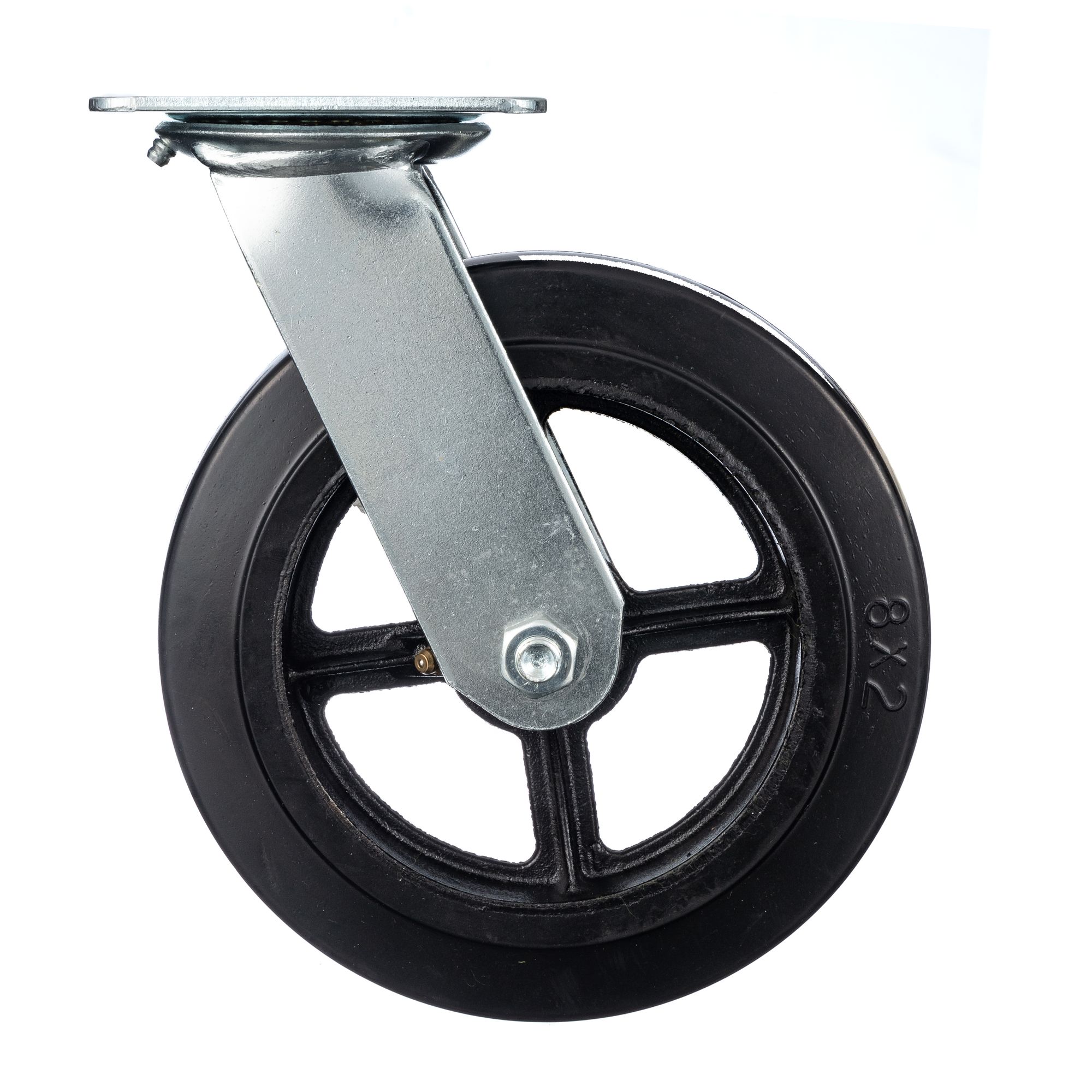 фото Колесо большегрузное поворотное стелла-техник n29200 (200мм,240кг) черная резина,чугун