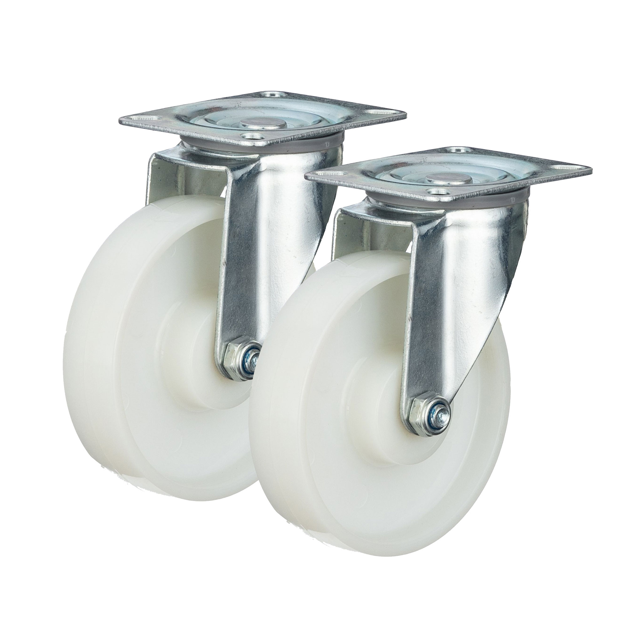 Комплект колес промышленных поворотных Стелла-техник N48125PNY-K2 (125мм,250кг) полиамид