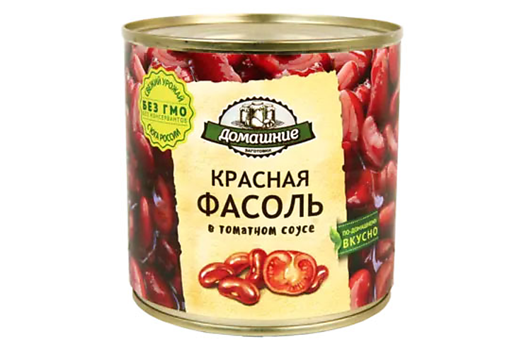 «Домашние заготовки», фасоль красная в томатном соусе, 400 г, (2шт.)