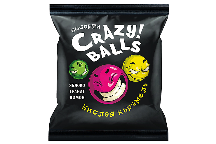 

Карамель кислая Crazy Balls, 90 г, (6шт.)