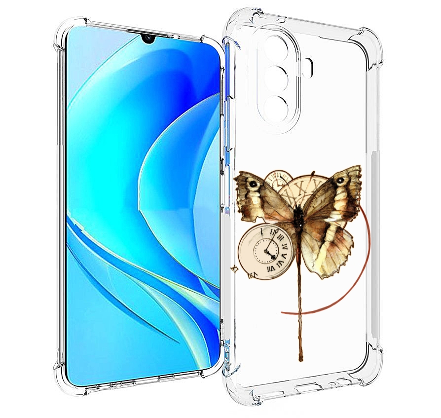 

Чехол MyPads старинные часы с бабочкой для Huawei Nova Y70 / Nova Y70 Plus (MGA-LX9N), Прозрачный, Tocco