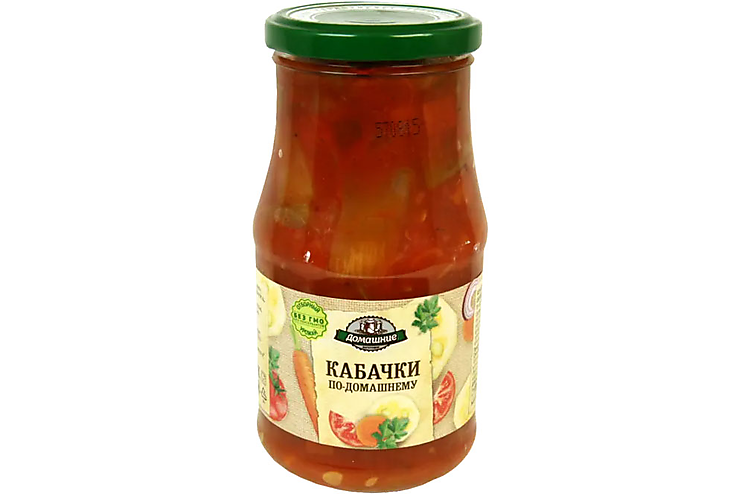 «Домашние заготовки», кабачки по-домашнему, 520 г, (2шт.)