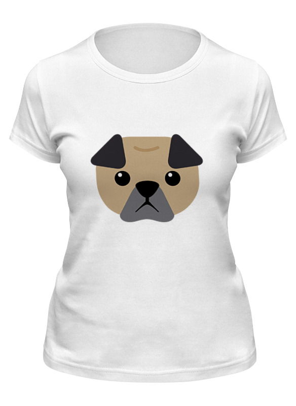 

Футболка женская Printio Мопс. белая 2XL, Мопс.