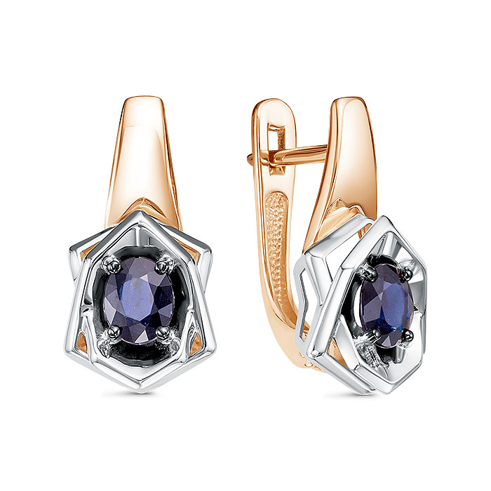 

Серьги из красного золота ЯХОНТ Золотой 2720811, сапфир, 2720811