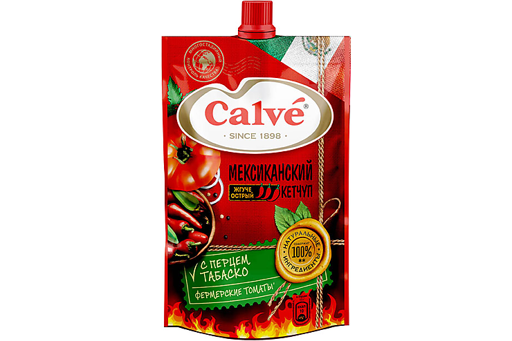 «Calve», кетчуп «Мексиканский» с перцем табаско, 350 г, (3шт.)