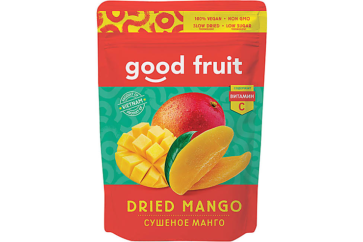 

«GOOD FRUIT», манго сушеное, 100 г, (2шт.)