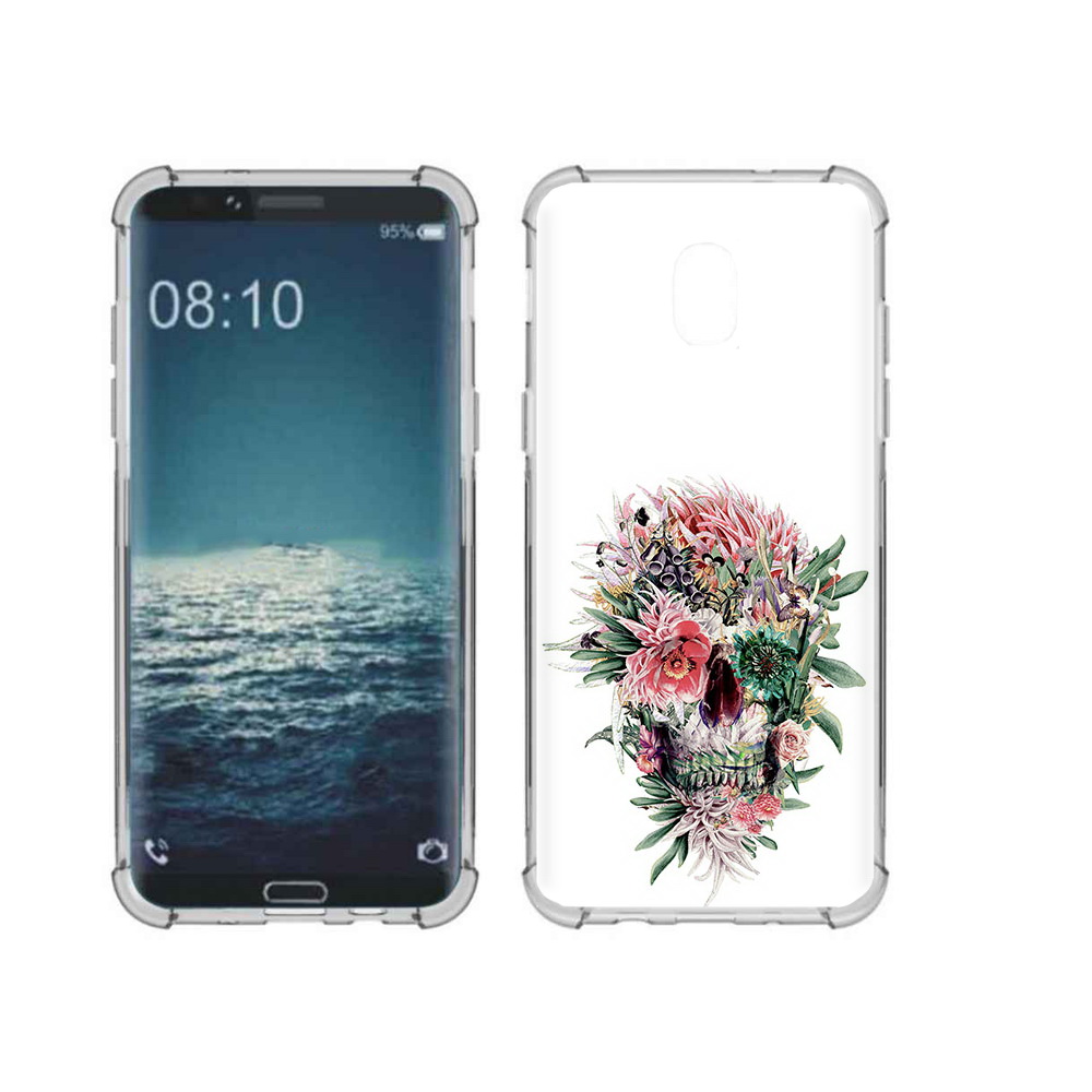 

Чехол MyPads Tocco для Samsung Galaxy J3 череп из цветов (PT226926.574.677), Прозрачный, Tocco