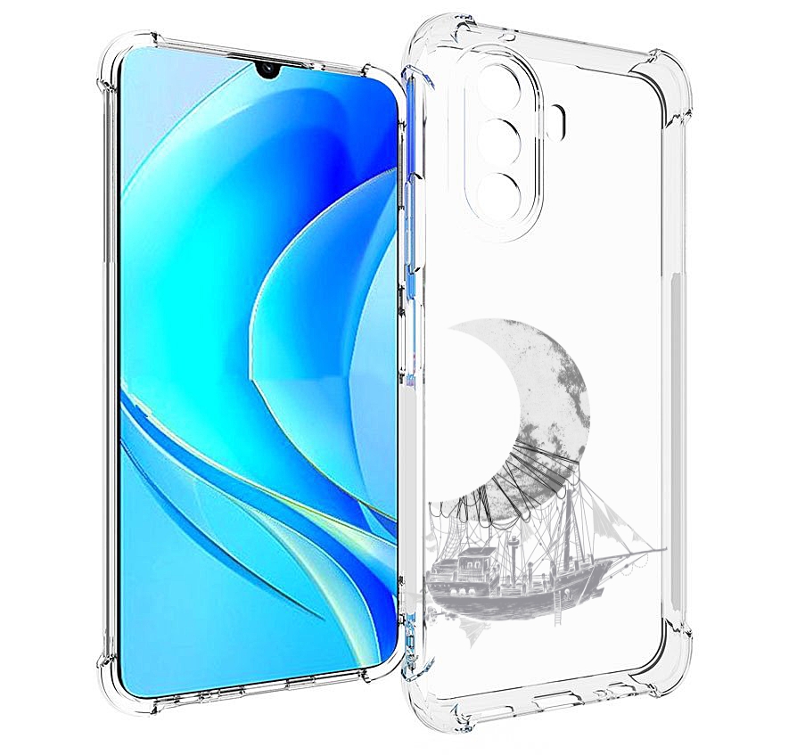 

Чехол MyPads черно белый корабль полумесяц для Huawei Nova Y70 / Nova Y70 Plus, Прозрачный, Tocco