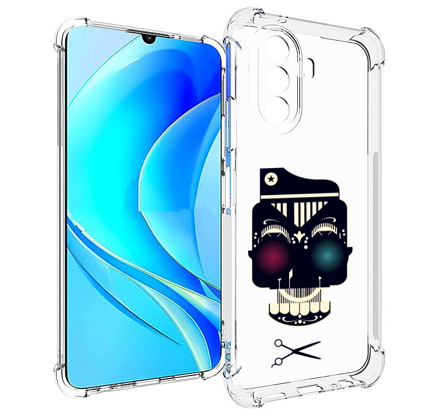 

Чехол MyPads черно белый скелет с яркими глазами для Huawei Nova Y70 / Nova Y70 Plus, Прозрачный, Tocco