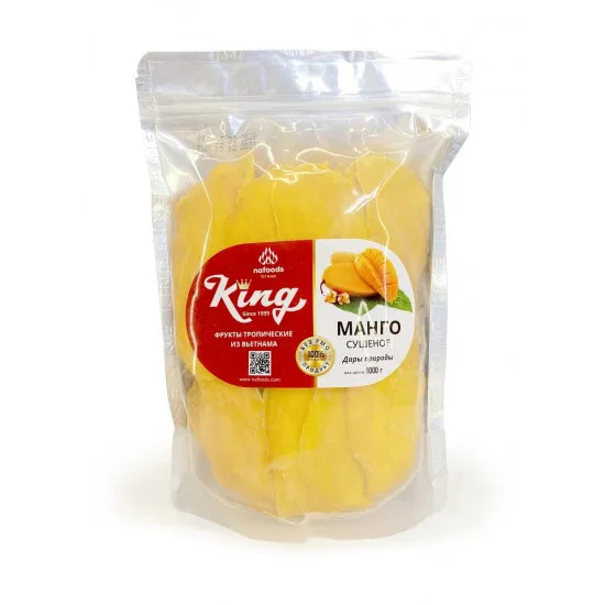 Манго сушеное King, Nuts24 (2 уп. по 1 кг) без сахара